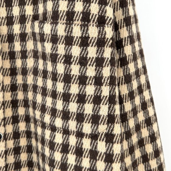 Princess Polly Harry Brown Beige Check Plaid Poly Wool Jacket S/M - Picture 6 of 9